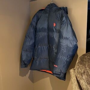 US Polo ASSN Men’s Winter Hooded/Coat in Navy Blue Sz L